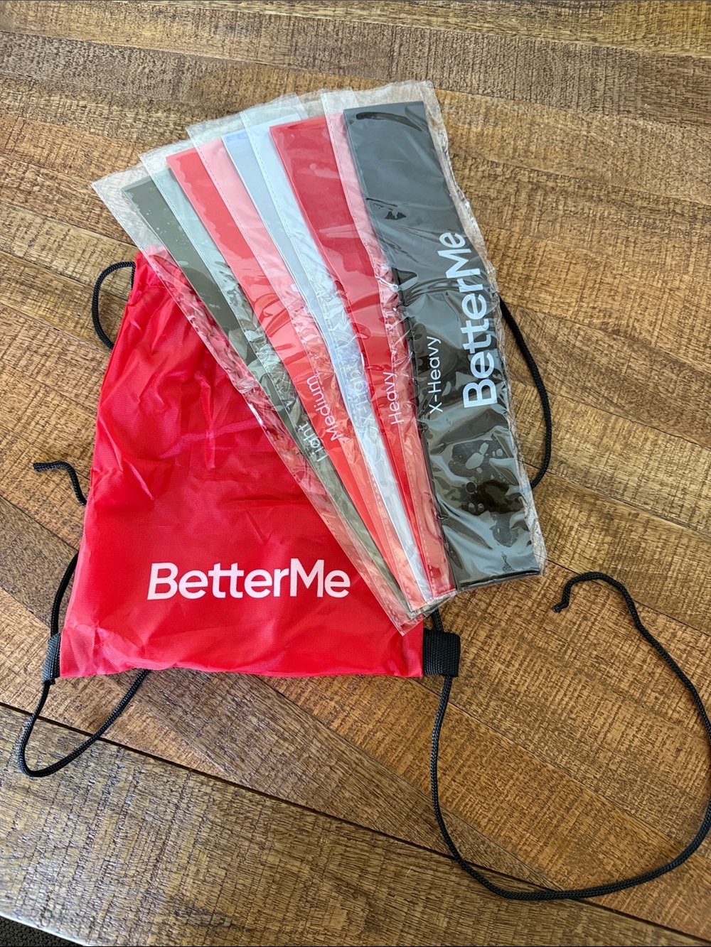 Resistance Band Set with Red Carry Bag